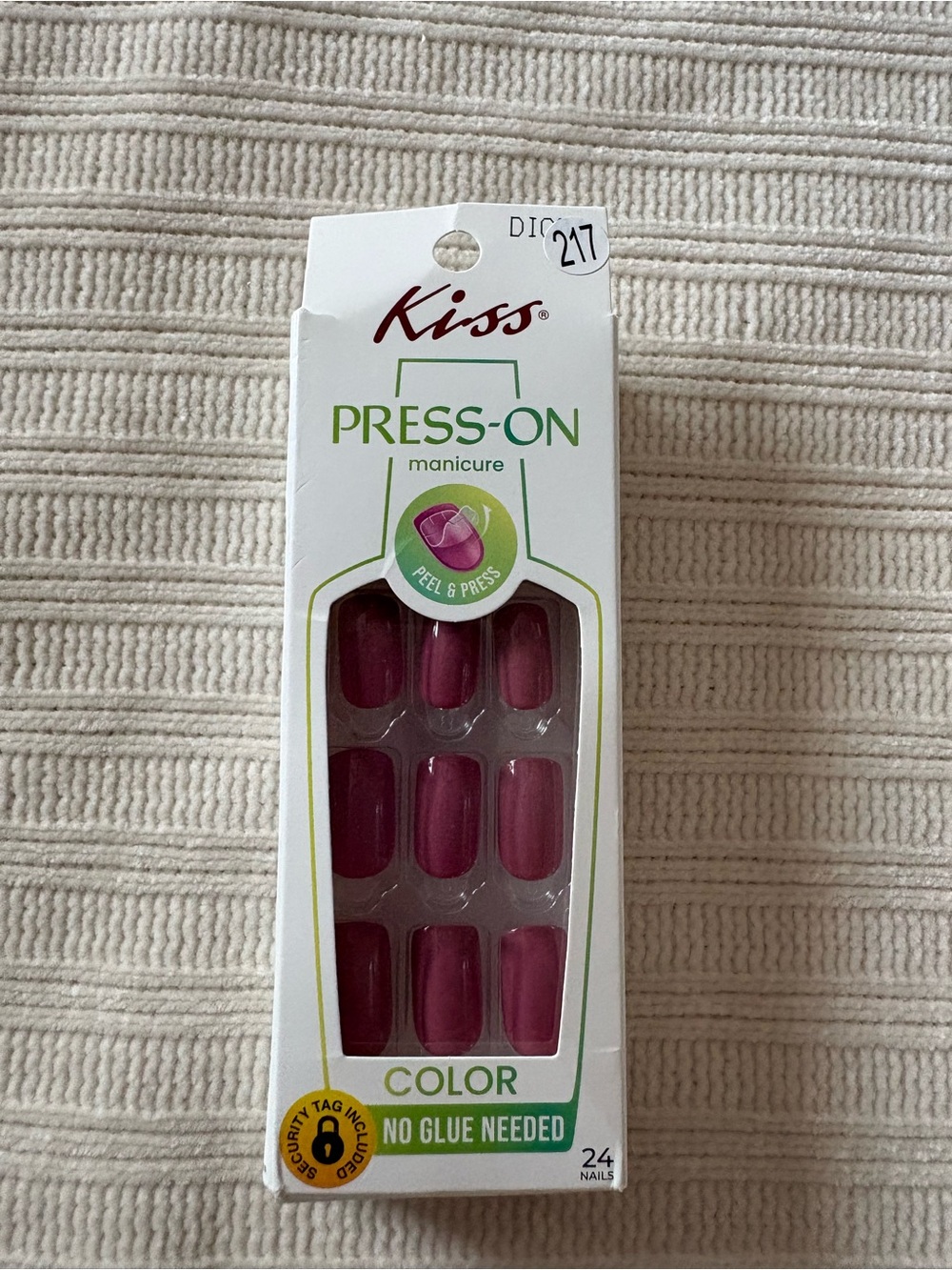 Kiss Press-On Manicure Nails - Deep Berry Pink